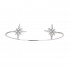Bracelet jonc ouvert étoile en argent massif rhodié et zircon Vénus