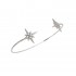 Bracelet jonc ouvert étoile en argent massif rhodié et zircon Vénus