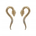 Boucles d'oreilles serpent plaqué Or 14K sur argent massif et améthystes Tropico